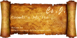 Csomós Júlia névjegykártya