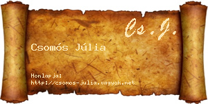 Csomós Júlia névjegykártya